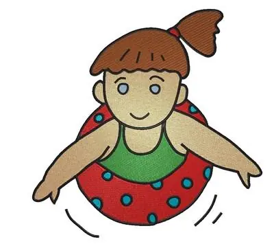 Girl Swimming Embroidery Design Buy Online