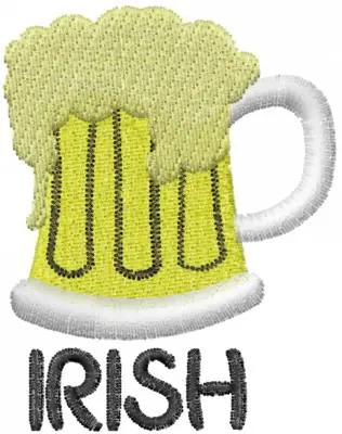 Irish Beer Mug Embroidery Design Popular