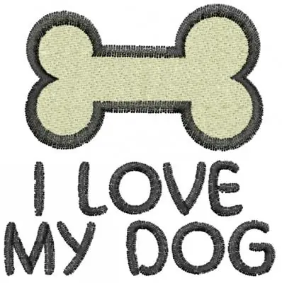 I Love My Dog Embroidery Design Affordable