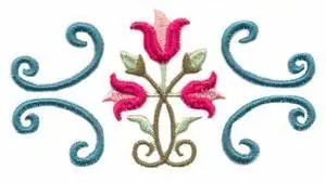 Puffy Scrollwork Embroidery Design Viral