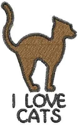I Love Cats Embroidery Design Place Order