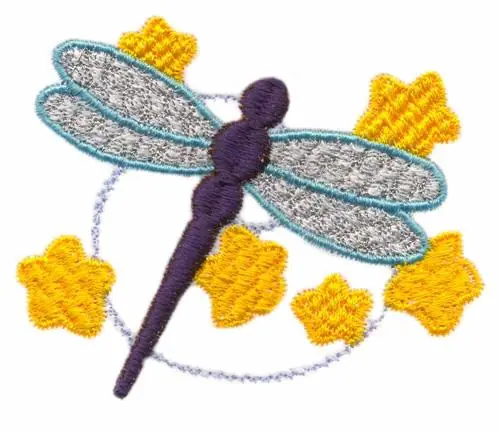 Markdown Puffy Dragonfly Embroidery Design