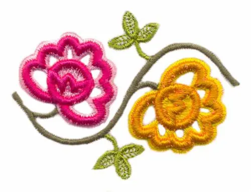 Puffy Floral Chain Embroidery Design Affordable
