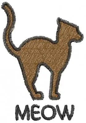 Free Delivery Cat Meow Embroidery Design