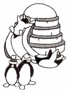 Genuine Penguins Playing Embroidery Design