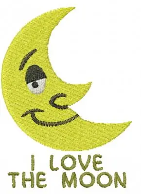 Cheap I Love The Moon Embroidery Design