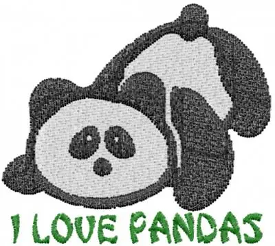 I Love Pandas Embroidery Design New Arrival