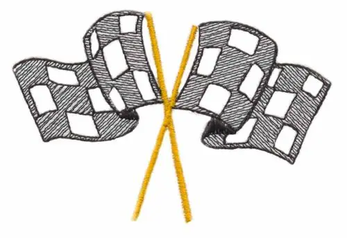 Crossed Flags Embroidery Design New Arrival