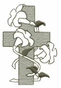 Limited Offer Cross and Lillies Embroidery Design
