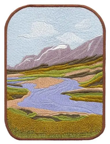 Mountain Valley Embroidery Design Genuine