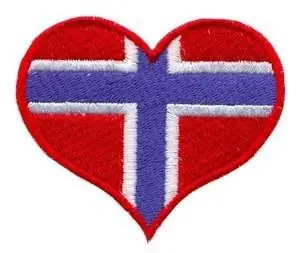 Factory Price Norway Flag Heart Embroidery Design