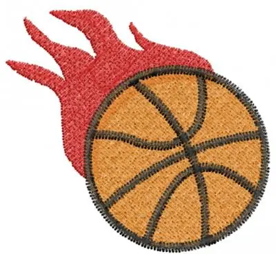 Final Sale Basketball Fire Embroidery Design