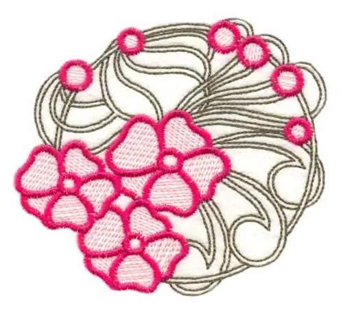 Floral Trapunto Embroidery Design No Minimum Order