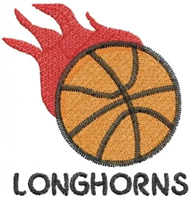 Basketball Longhorns Embroidery Design Place Order