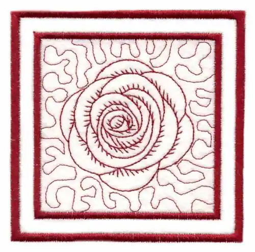 Rose Square Embroidery Design Reduced Price