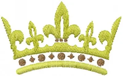 Bicolor Crown Embroidery Design Authentic