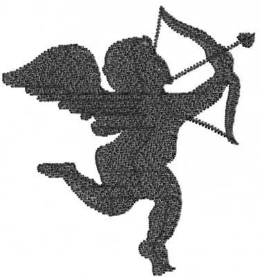 Hassle-Free Returns Cupid Black Embroidery Design
