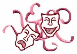 Theatre Mask Embroidery Design New Arrival