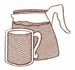 Pot and Mug Embroidery Design Top Rated