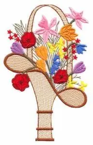 Flower Basket Embroidery Design Factory Price