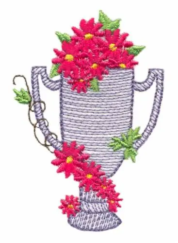 Floral Cup Embroidery Design Direct From Factory