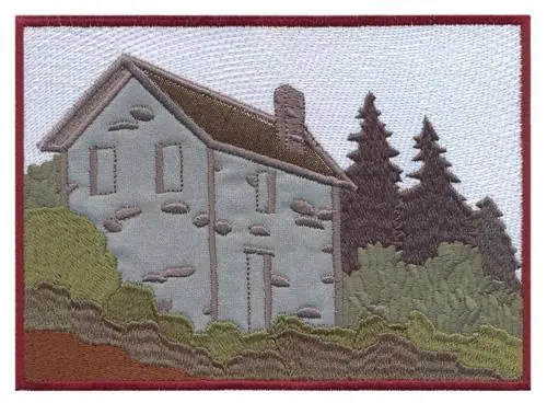 Original Stone House Applique Embroidery Design