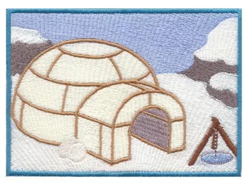 Professional Grade Igloo Scene Embroidery Design