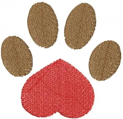 Low Price Paw Heart Embroidery Design