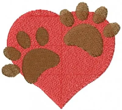 Double Pawprints Embroidery Design Worldwide Shipping