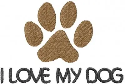 I Love My Dog Embroidery Design Clearance