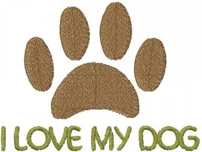 Fast Shipping I Love My Dog Embroidery Design