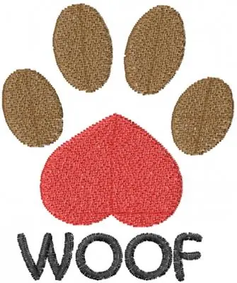 Paw Woof Embroidery Design Order Now