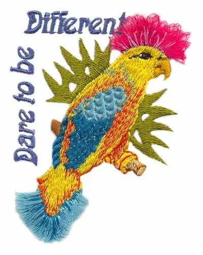 Fringed Parrot Embroidery Design Professional Grade