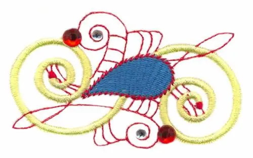 Jeweled Swirl Embroidery Design Factory Price