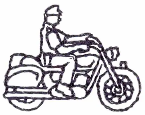 Motorcycle Policeman Embroidery Design Fast Shipping