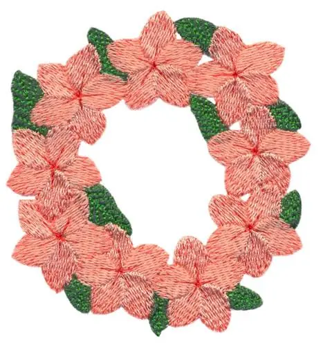 Factory Price Plumeria Wreath Embroidery Design