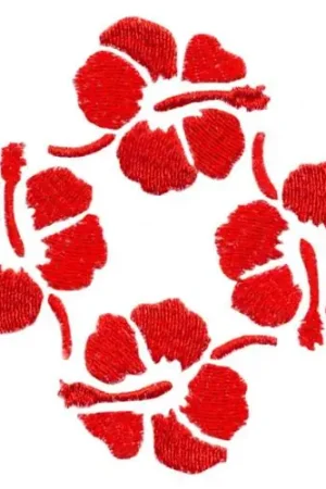 Authentic Hibiscus Border Embroidery Design