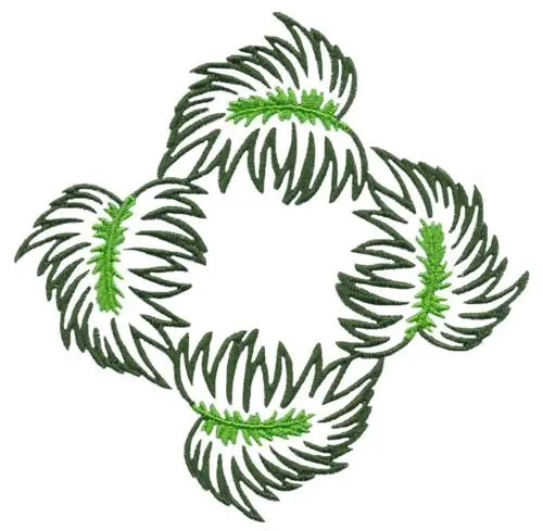 Flash Sale Four Palm Leaves Embroidery Design
