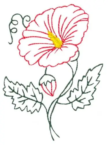 Hibiscus Flower Outline Embroidery Design Cheap