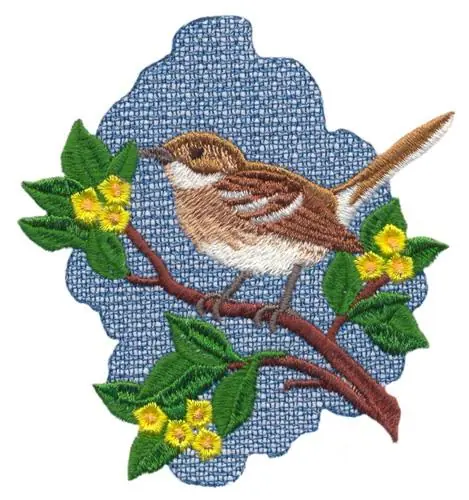 Fast Shipping Oahu Elepaio Flycatcher Embroidery Design