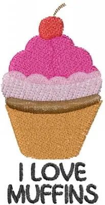Buy Online I Love Muffins Embroidery Design
