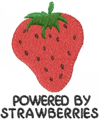 Powered By Strawberries Embroidery Design Hassle-Free Returns