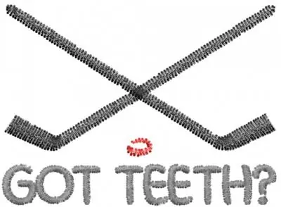 Premium Hockey Got Teeth Embroidery Design