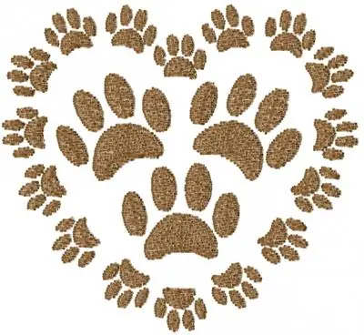 Authentic Paw Big Heart Embroidery Design