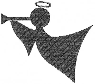 Authentic Angel Black Embroidery Design