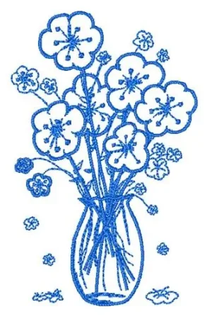 Bouquet Outline Embroidery Design Seasonal Sale
