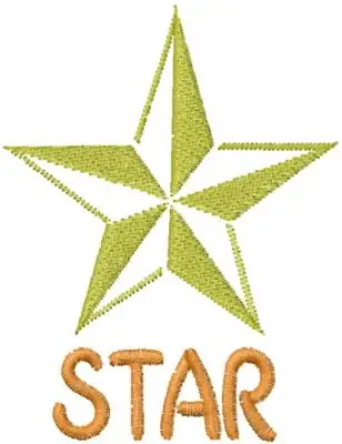 3D Star Stencil Embroidery Design Modern