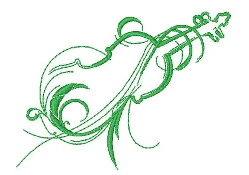 Decorative Swirly Violin Embroidery Design Authentic