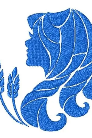 Cheap Woman & Wheat Silhouette Embroidery Design