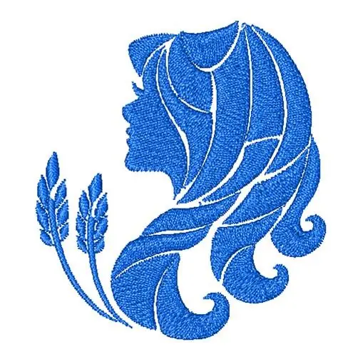 Cheap Woman & Wheat Silhouette Embroidery Design